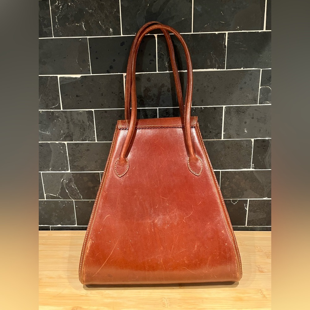 Vintage Brown Leather Bohemian Satchel Purse Bag Tote Western - Picture 3 of 12